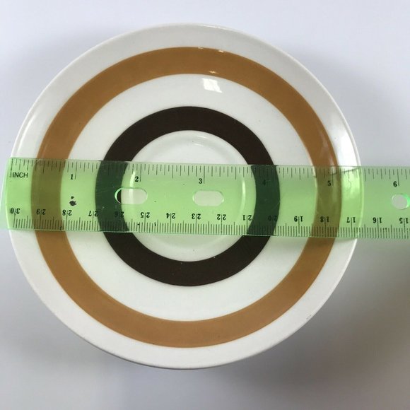 Vintage Carrigaline COLLEEN Ireland Brown Tan Stripe Saucer 5-9/16” - Picture 6 of 6